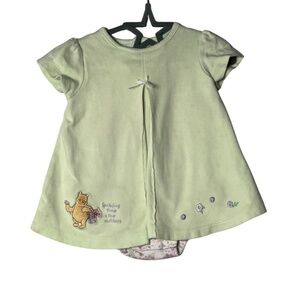 Classic Pooh Y2K Dress w Built in Bodysuit Girls Size 9M Baby